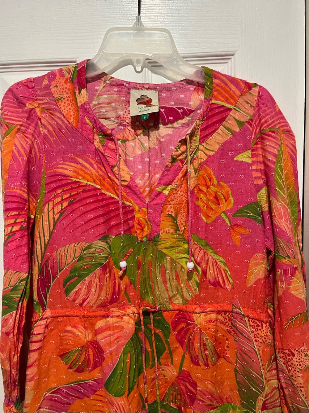 FARM Rio Pink & Orange Tropical Mini Dress - Picture 4 of 10